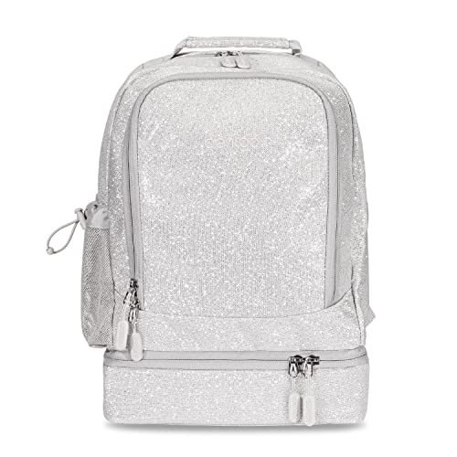 Bentgo® Mochila infantil 2 em 1 e lancheira isolada - Mochila de 40 cm projetada com glitter para escola e viagens - durável, resistente à água, acolchoada e compartimentos grandes (edição glitter -