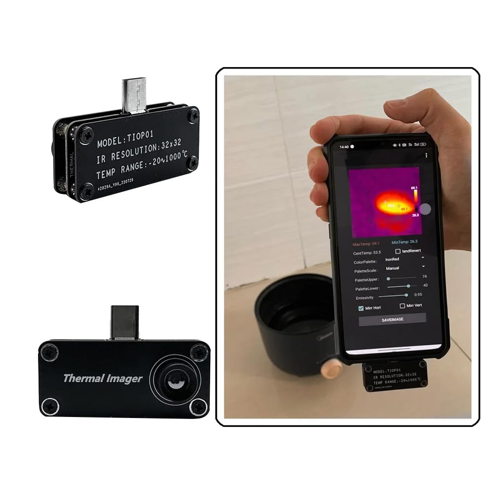 Mini CáMara TermográFica Infrarroja para TeléFono, Dispositivo Externo de ImáGenes Infrarrojas, PequeñA CáMara de ImáGenes TéRmicas para TeléFono MóVil Android