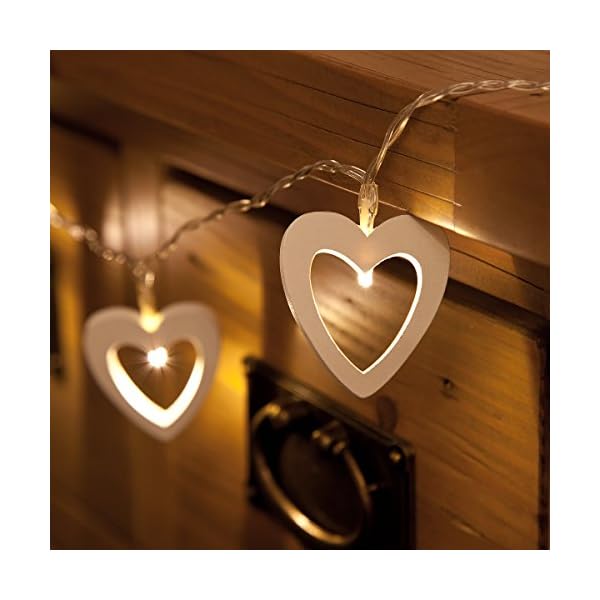 Festive Lights Battery Powered Wooden Shape with Timer and 10 Warm White LEDs - Image 7