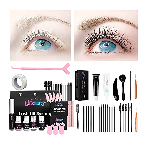 Libeauty Lash Lift And Tint Kit Professional, Eyelash Lift And Dye Kit 2 in1, 5 minutes Lash Perm With Glossy Stain, DIY Black Lash Makeup Easily, Be Eye Fashionable 6 weeks