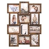 SONGMICS Collage Picture Frames, 4x6 for Wall Decor Set of 12, Multi Family Photo for Gallery Decor, Hanging Display, Assembly Required, Rustic Brown