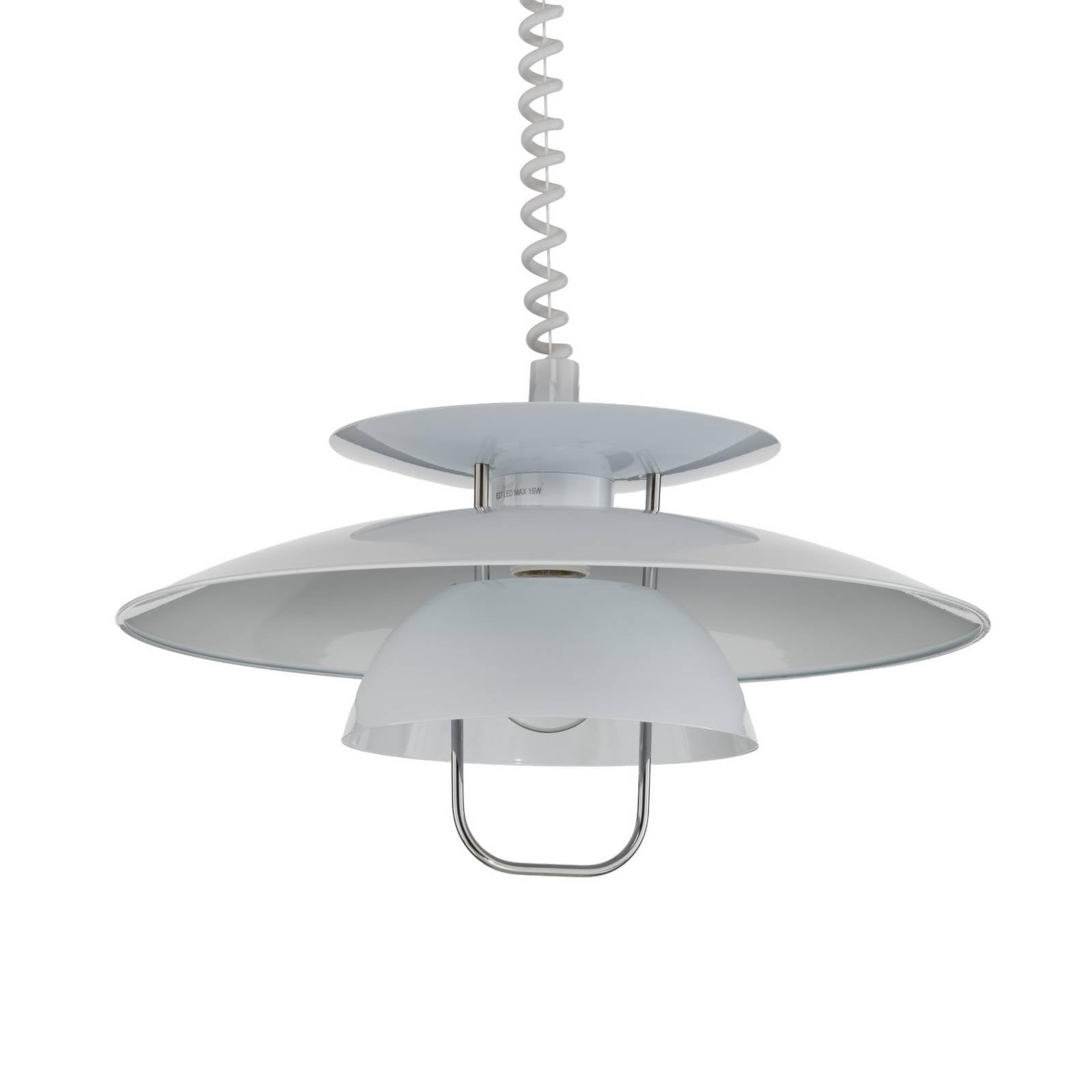 Lindby Esstisch Pendelleuchte, Hängeleuchte Metall höhenverstellbar Hängelampe weiß 1x E27 max. 60W ohne Leuchtmittel Esszimmer Küchenlampe