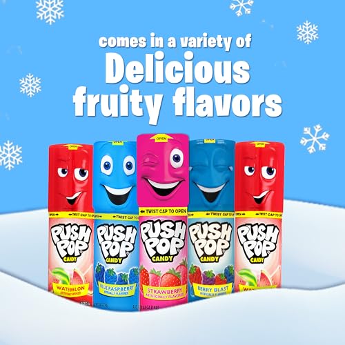image for Push Pop Christmas Candy Variety Pack, 10 Ct Lollipops Individually Wr