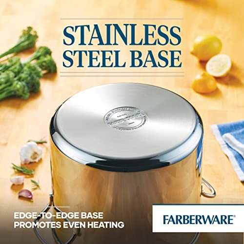 Image of Farberware Classic Series Stainless Steel Induction 12 Quart Stock Pot with Lid, Silver