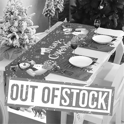 Estrada de mesa de Natal vermelho, boneco de neve Pai Natal, caminho de mesa de Natal, 72 x 13 polegadas, lavável, decoração de mesa para exterior, interior, para o Natal, festa