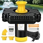 Burnvale Pond Fountain Aerator, 1HP 15000 GPH Floating Aerating Fountain with Timer & 100FT Rope & Cord, Jet System for Large Outdoor Ponds & Lakes