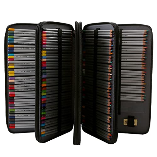 Image of Colored Pencil Case - 300 Slots Pencil Holder with Zipper Closure PU Leather Large Capacity Pencil Case for Watercolor Pens or Markers, Pencil Case Organizer for Artist
