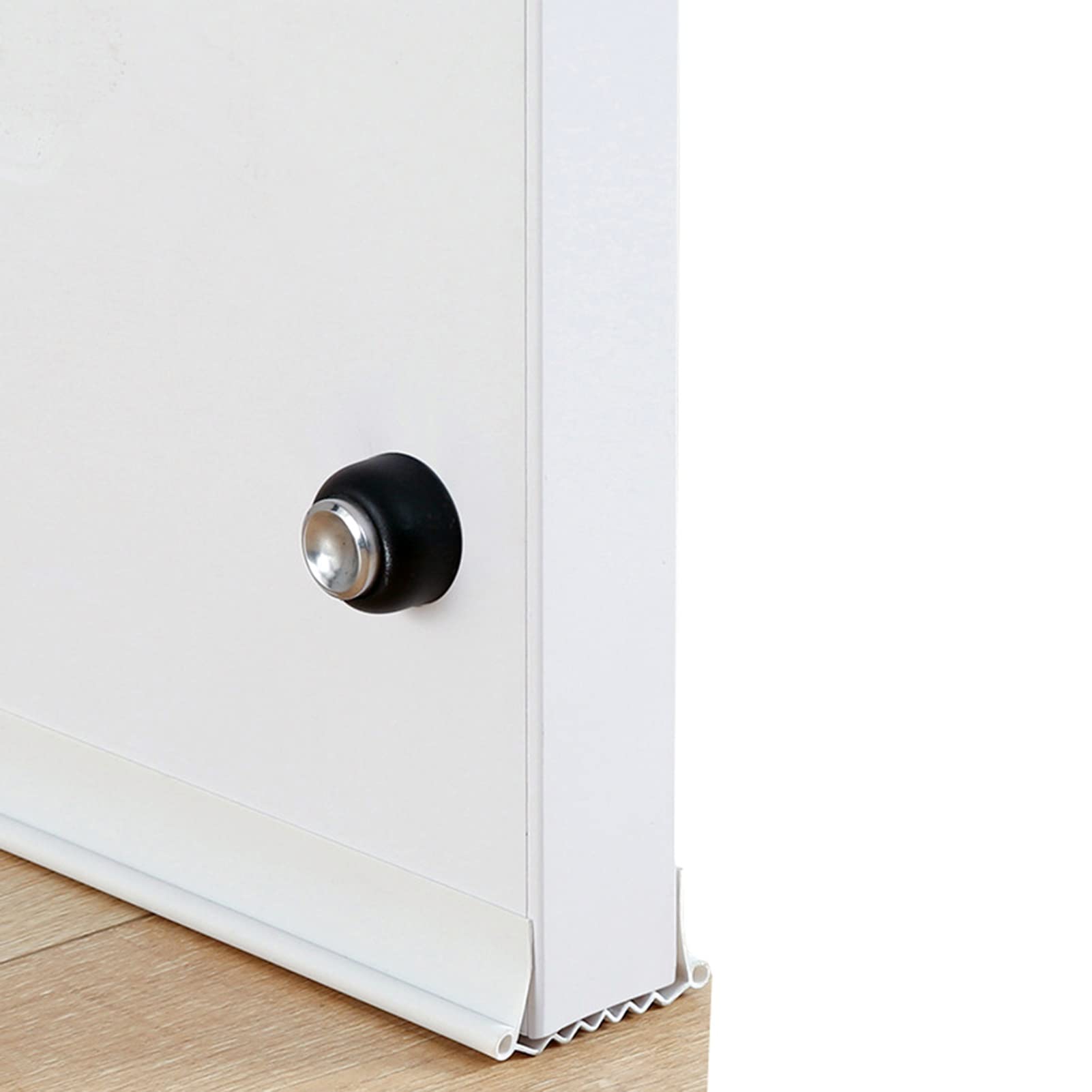 PVC Washable Door Draft Stopper - 38 Inch Adjustable Under Door Noise Blocker for Home and Office(White)