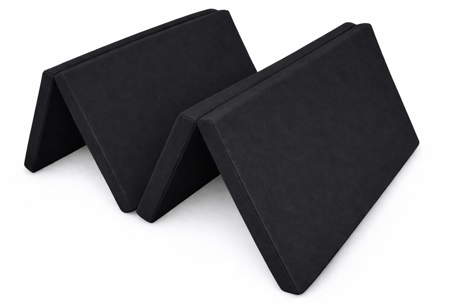 4 Fold Mattress, EPE Foam, 2 Inch Thickness, 35x72 Inch Single Bed, Portable Lightweight Floor Mattress for Travel, Picnic, Yoga (Black)