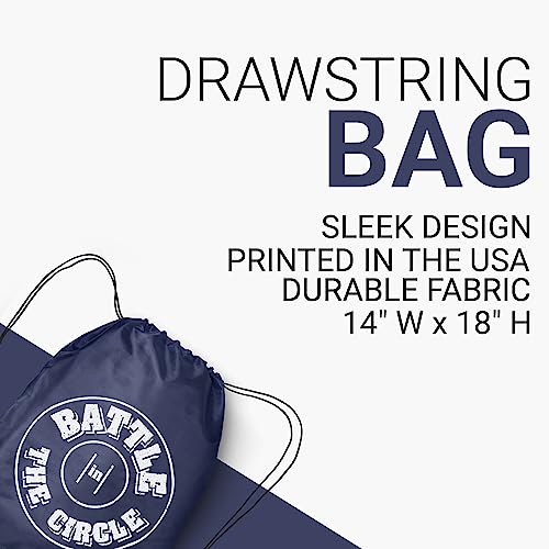 ChalkTalkSPORTS Wrestling Battle In Circle Drawstring Bag | Navy Sports Bag3