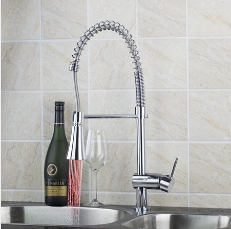 Robinet de cuisine LED spray laiton mitigeur évier lavabo monocommande