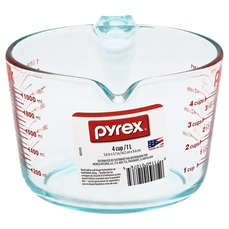 Vaso medidor de vidrio 32 oz set 6 unidades miniatura 5