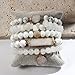 Yomisa 5PCS Natural Boho Beaded Bracelets for Women Men,Healing Turquoise Jasper Agate Crystal Gemstone Stone Diamond Chakra Multilayer Wrap Bohemian Handmade Jewelry Beads Stretch Bracelet Set