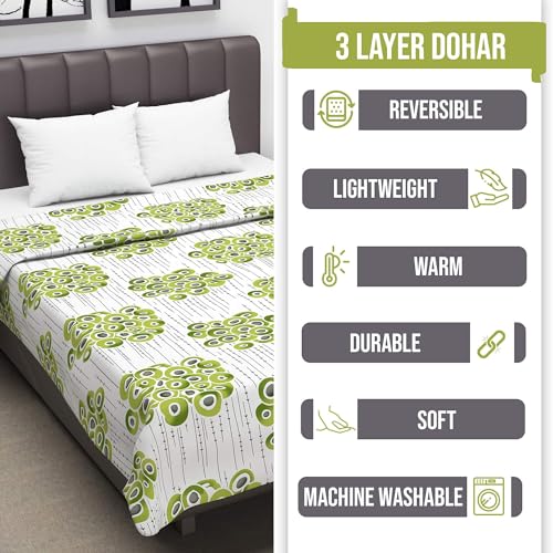 Image of Divine Casa 120 GSM Microfibre Dohar Single Bed, All Season Winter 3 Layered Reversible AC Throw Blanket for Sofa (140 X 210, Black and Yellow)| TC - 120