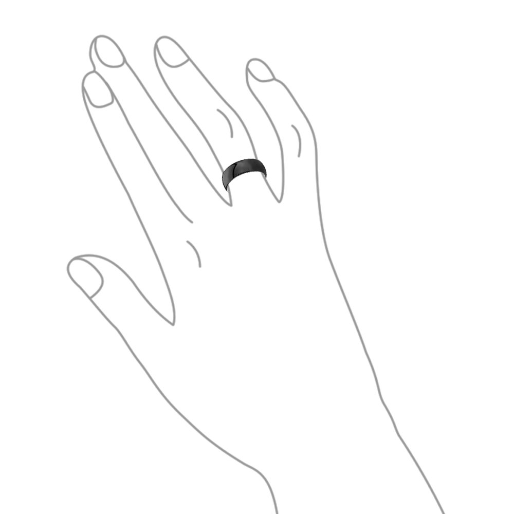 Bling Jewelry Anillo de boda de titanio para parejas, simple y ancho, en forma de cúpula, negro o plateado, para hombres y mujeres, ajuste cómodo, 8MM, talla 5-14