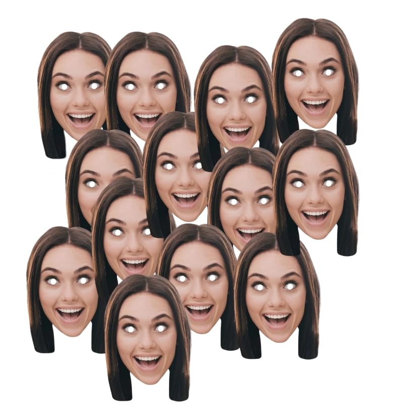 GULLAIIR Personalized Face Masks – DIY Mask – Perfect for Hen Parties, Stag Nights, Birthdays & Fun Events (DIY, 10X, With Paper Straw)