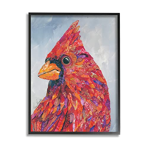 Stupell Industries The Messenger Red Cardinal Layered Collage Bird Painting
