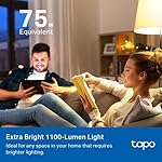 Tapo TP-Link Smart Light Bulbs, 1100 Lumens High Brightness(75W Equivalent), Matter-Certified, 16M Colors RGBW LED Bulb, Dimmable, CRI>90, Voice Control w/Siri, Alexa & Google Home, A19 E26 L535E - Image 5