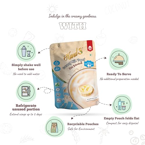 Image of HandS Dairy-Free Coconut Yogurt with Banana | Plant-Based Vegan Yogurt Drink with Pulp & Palm Sugar Crystals | No Preservatives | Natural & Chemical-Free | 200g - Pack of 1