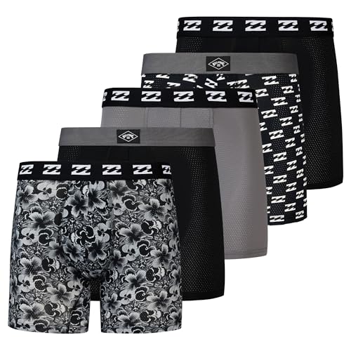 Billabong Mens Underwear 5 Pack Microfiber Performance Boxer Briefs for Men