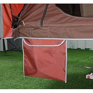 tenda da tetto auto tenda da tetto auto campeggio Tenda da Tetto per Auto, Tenda da Tetto per Camper SUV per Camion con Scala, Tenda da Tetto Rigida Pieghevole per 3-4 Persone, Kaki - immagine 5