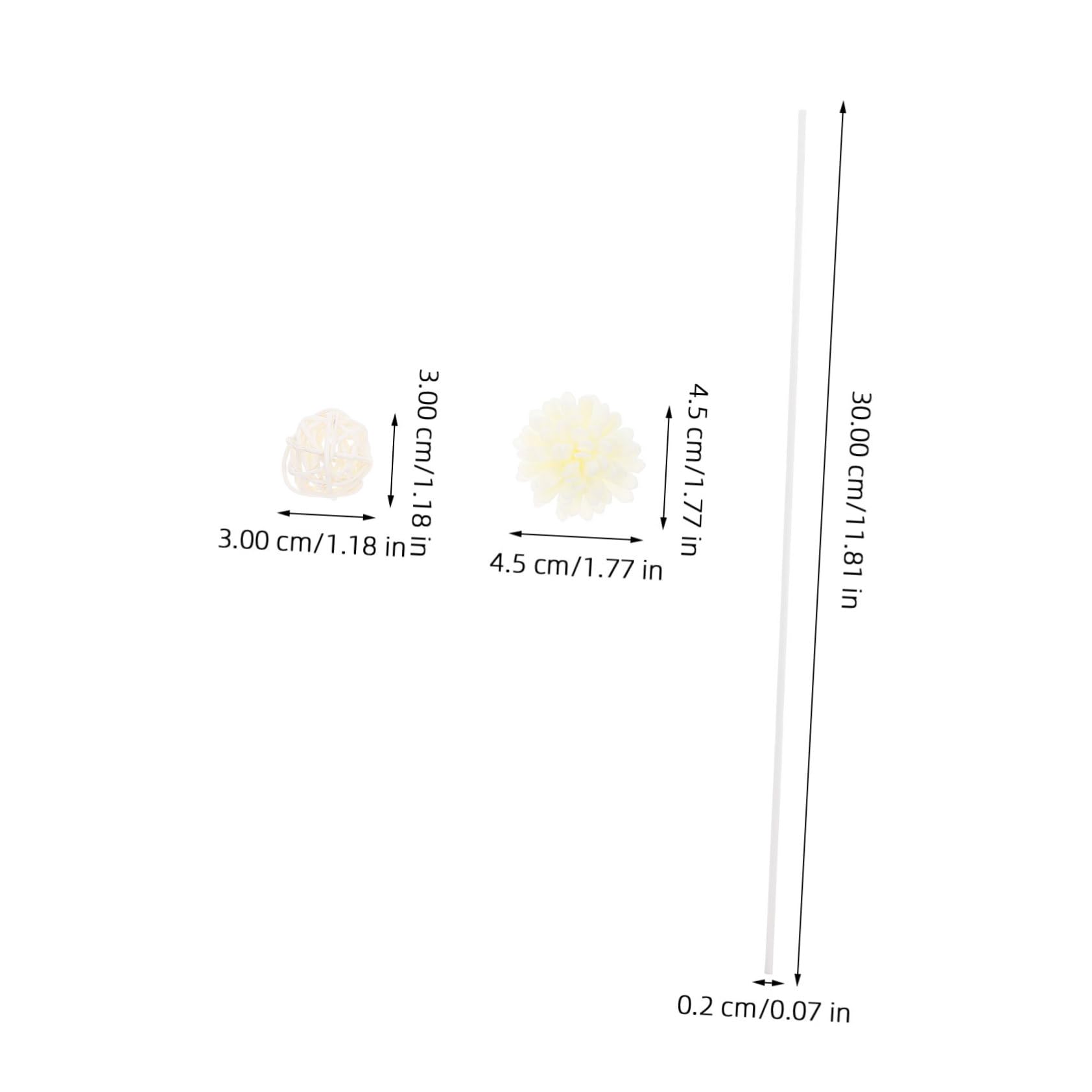 VALICLUD Bâtonnets Diffuseurs de Parfum D’Ambiance 30 Pièces Blanc, Bâtonnet en Rotin Fleurs Artificielles PE, Diffuseur Aromathérapie Longue Durée, Maison Été Salon Chambre Bureau