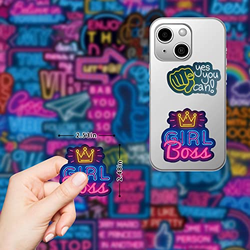 Neon Motivational Stickers 100 Pcs Positive Affirmation Inspirational Quotes Sticker Pack - Image 4