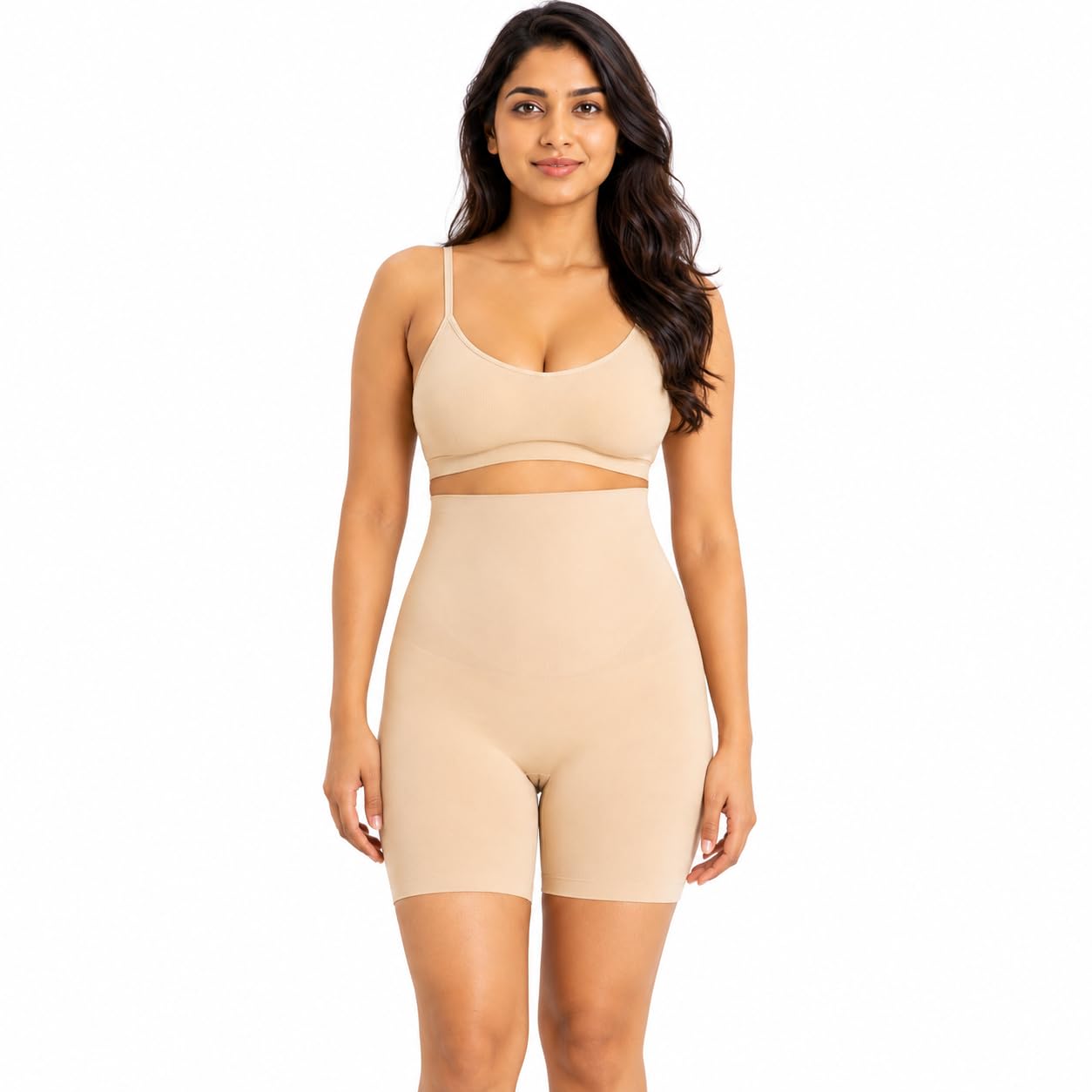 AAGMAN Women's High Waist Tummy Control Seamless Shapewear Shorts | Body Shaper for Saree, Dress & Gown | Lightweight Breathable Thigh Slimmer-picture-34