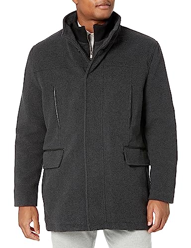 Image of Cole Haan mens Full Zip Wool Plush Car Coat