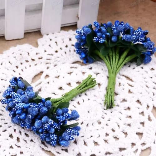 Image of SATYAM KRAFT 48 Bunch Decorative Artificial Pollen Flower Perfect for Tiara, Wedding Jewelry & DIY Making Flowers for Bouquet, Hamper, Trousseau Decoration Items(48 Bunch of 576 Pollen Each)