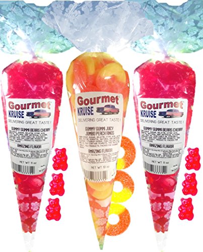 Red Gummy Bears y Juicy Jumbo Peach Rings 32 OZ miniatura 1