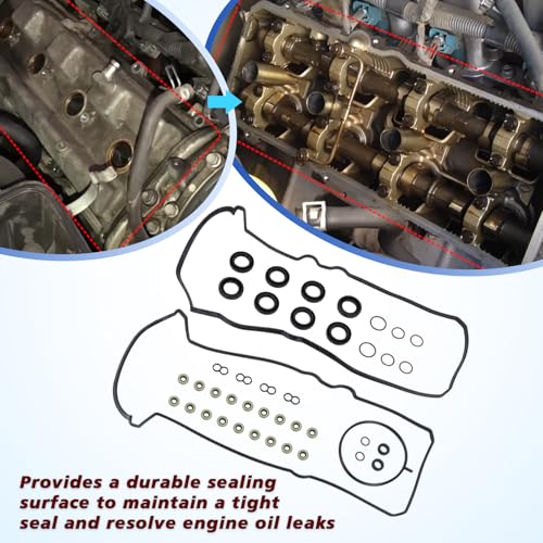 Image of Engine Valve Cover Gasket Set Fits 2003-2009 Toyota 4Runner,2000-2009 Tundra,1998-2007 Land Cruiser,2001-2009 Sequoia,1998-2007 Lexus GS400 /GS430 /GX470 /LS400 /LS430 4.7L Replace#VS50592R
