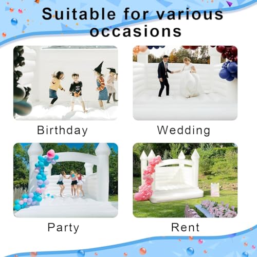 Inflatable Large White Bounce House for Kids, PVC Inflatable Jumping Castle 13x13x10FT with 950w Air Blower, Durable and Easy to Set up, for Wedding, Birthday Party - Image 6