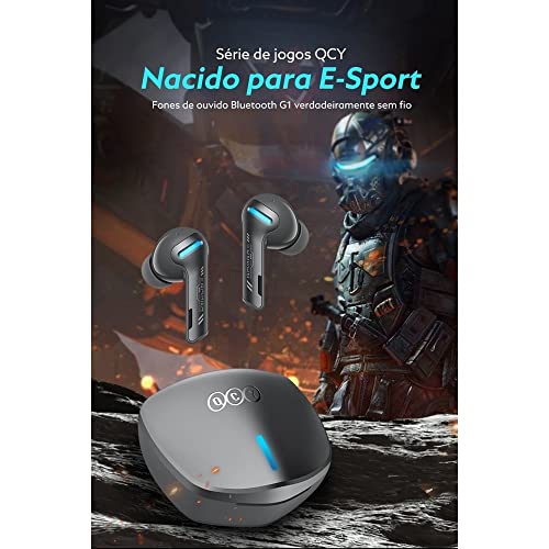 Fone de Ouvido Gaming QCY G1 TWS Bluetooth 5.2 com 4 microfones Cinza 3 Fone de Ouvido Gaming QCY G1 TWS Bluetooth 5.2 com 4 microfones Cinza - Imagem 3