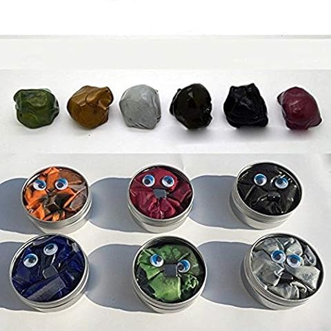 GracesDawn 6 Set Magnetic Putty Slime Super Stress Reliever Infused with Iron Relaxing Fun A Set of A Set of 6 Boxes, 6 Colors（Gold,red,Green,Gray,Navy Blue,Black,Mauve Once to Meet All Cover
