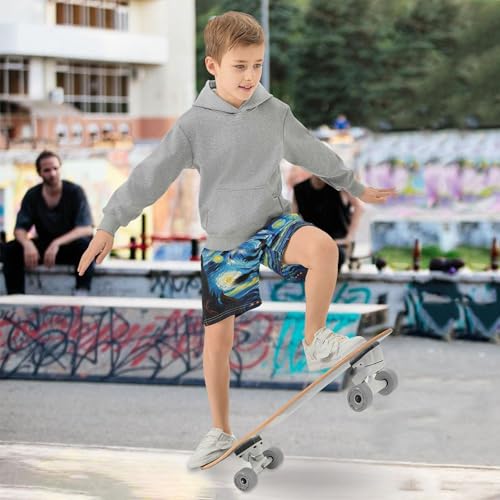 Starry Night Witch Floral Youth Boys Shorts Casual Cute Sport Shorts Elastic Waist Pjs Kids Clothes 7-84