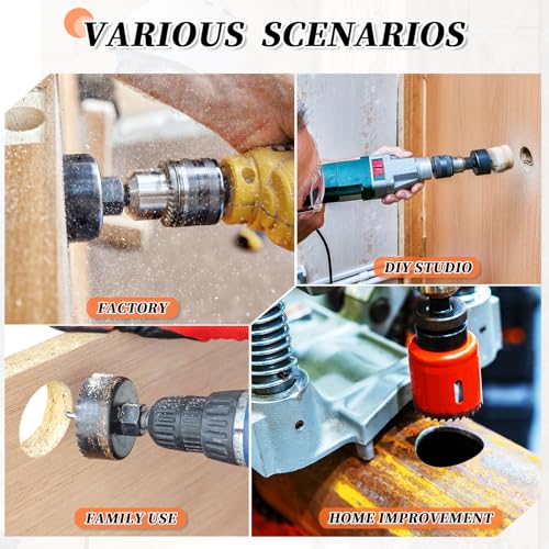 METALLIXITY Hole Saw 98mm (3-7/8"), Heavy Duty Tungsten Carbide with Center Drill Bit Hex Key Spring - Hole Cutters for Thick Stainless Steel Steel Metal Plates. Silver - Image 6