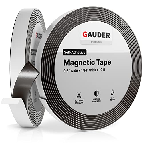 Gauder Magnetic Tape Self Adhesive (0.6 Inch X 10 Feet) | Magnetic Strips With Adhesive Backing | Magnet Roll #TOP3