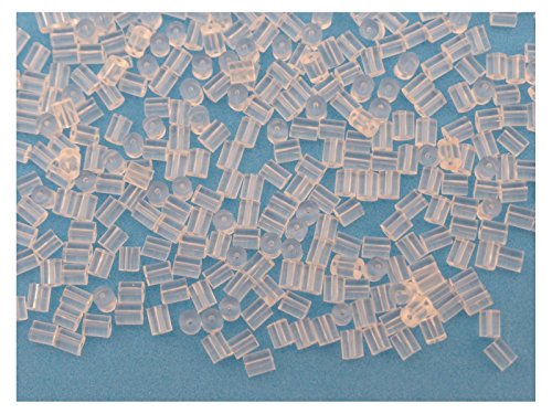 200 FERMOIRS EMBOUTS PLASTIQUE FORME TUBE POUR BOUCLES D'OREILLES - CREATION PERLES