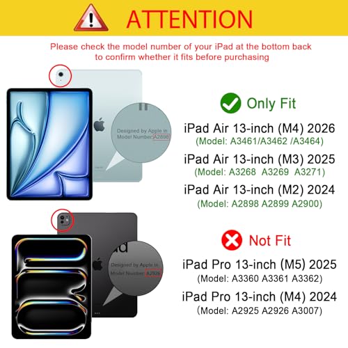 ProCase for iPad Air 13 Inch Case M4/M3/M2(2026/2025/2024), Black - image 2