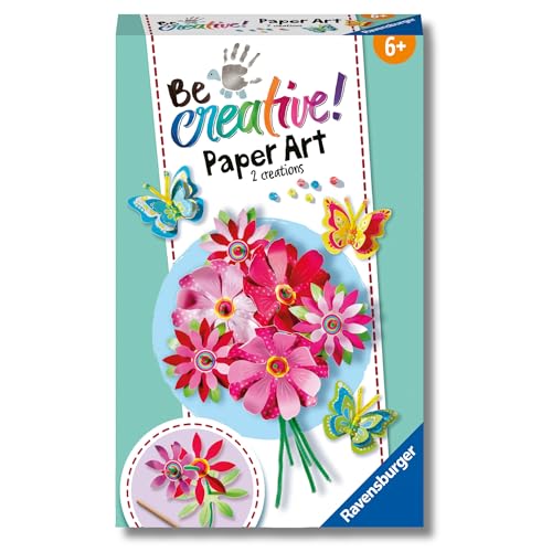 Ravensburger - Be Creative Mini | Kit Farfalle e Fiori Paper Art | Origami Per Bambini | Giochi 6 Anni | Giochi Bambina 6 Anni o più | Kit Lavoretti Creativi per Bambini