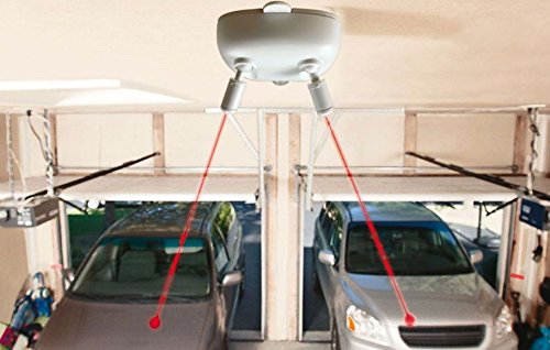 MAXSA Innovations Park Right Battery Powered Garage Laser Park Dual Laser in All White