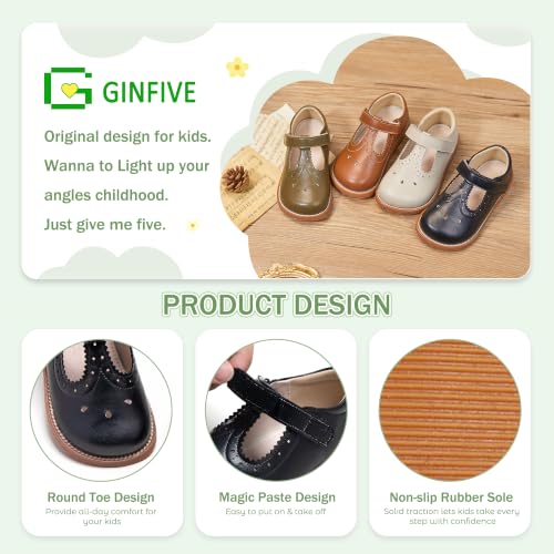 Image of GINFIVE Toddler Girls Mary Jane School Oxford Dress Flat Shoes for Wedding