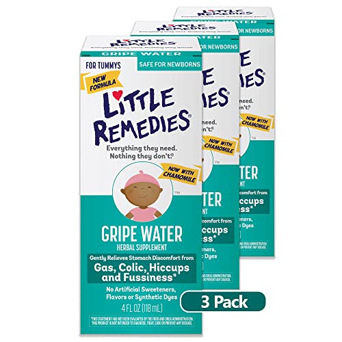 Image of Little Remedies Gripe Water, Colic & Gas Relief, Safe for Newborns, 4 Fl Oz (Pack of 3)