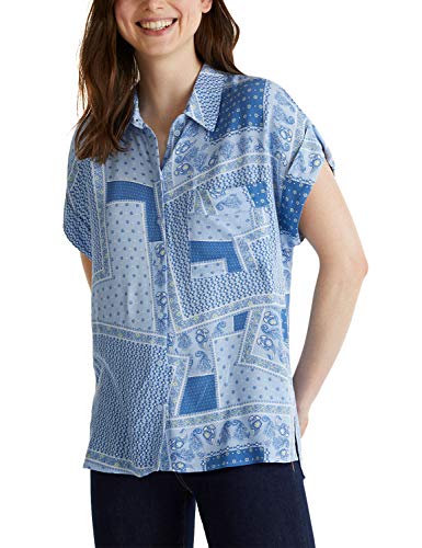 Esprit Women's Mixed Pattern Crepe ????????? Normal Fit ????????? Light Blue in Size Small