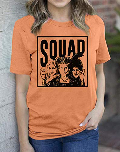 Sanderson Sister Squad Cute T Shirt Halloween Graphic Tees for Women Hocus Pocus Funny Shirts Fall Casual Tops2