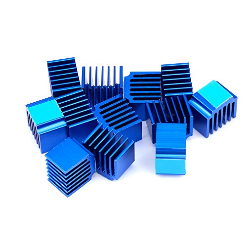 Upgrade Stepper Motor Driver Heatsink, Fysetc 10Pcs 3D Printer Parts Anodized Aluminum Heatsink 3D Printer Cooler For Raspberry Pi Lv8729 A4988 Drv8825 Tmc2208 Tmc2100 Tmc2130 Driver Module, Blue #TOP6
