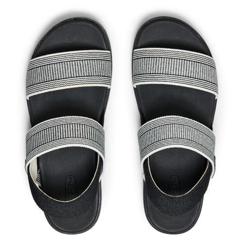 KEEN Women's Elle Backstrap Casual Platform Open Toe Wedge Sandals, Black/Star White, 10 by KEEN - Used condition - Image 5