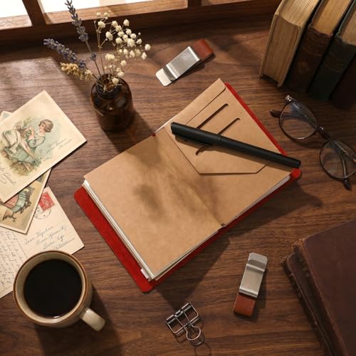 Journal de voyage rechargeable en cuir format passeport vin