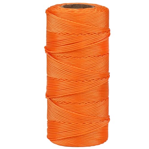 Orange 328 Feet Bricklaying Line Braided Brick Builders Line Strong String Line for Building Gardening Marking and DIY Projects